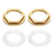 uxcell 2Pcs Brass Lock Nuts Pipe Fitting, G3/4"-14 Female Hex Locknut, Flange Single