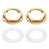 uxcell 2Pcs Brass Lock Nuts Pipe Fitting, G3/4"-14 Female Hex Locknut, Flange Single