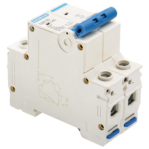Baomain Miniature Circuit Breaker 2 Pole DZ47-63 C40 AC 230V 40Amp 400V DIN Rail Mounting MCB 2P (40 Amp)