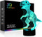 Wiscky Dinosaur Toys 3D Night Light Lamp - Children Kids Gift for Boys,