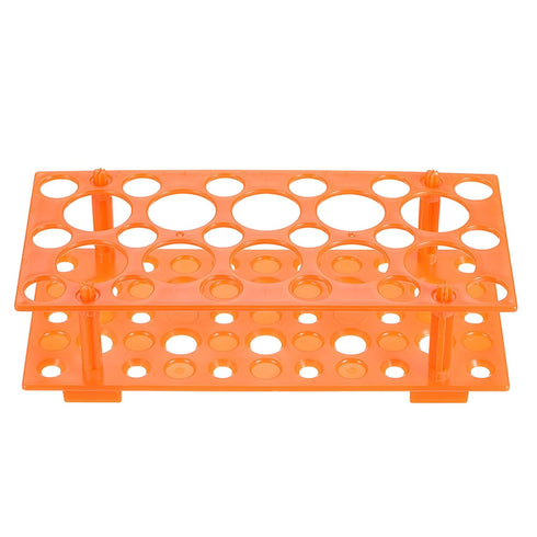 YOKIVE Tube Rack, Polypropylene Holder for 50ml, 15ml, 10ml Lab Test Tubes (Orange, 28-Sockets)