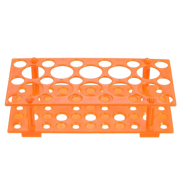 YOKIVE Tube Rack, Polypropylene Holder for 50ml, 15ml, 10ml Lab Test Tubes (Orange, 28-Sockets)