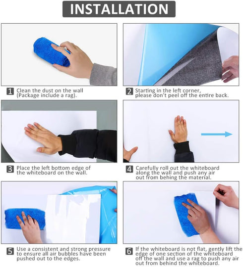 Magnetic Whiteboard Sticker for Wall/Door, 36" x 24" Large Self Adhesive White Board