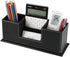 KINGFOM Office Supplies Desk Organizer, PU Leather Storage Box with 4 Divided Compartments for Pen, Business Card,
