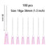 100 Pcs 1.5Inch Industrial Dispensing Accessories, for Measuring and Refilling, Inks, Plants, Industrial, Lab, Glue (Pink 18Ga)