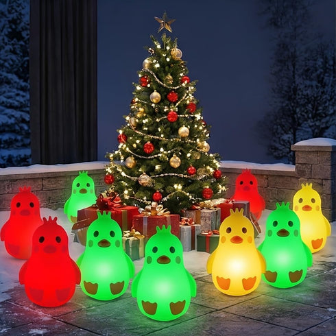 Generic IP65 Solar Penguin Light, Rechargeable Globe Color Changing Solar Globe Lamp Waterproof Outdoor Garden RGB Warm