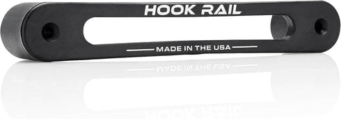 Hook Rail - 2/pk - Organize Your Tie-Down Straps (Ratchet, Cam buckle, Bungee Cords, and more) A low-profile wall-mounted cargo strap management solution for your enclosed trailer, garage, or home. by AV1
