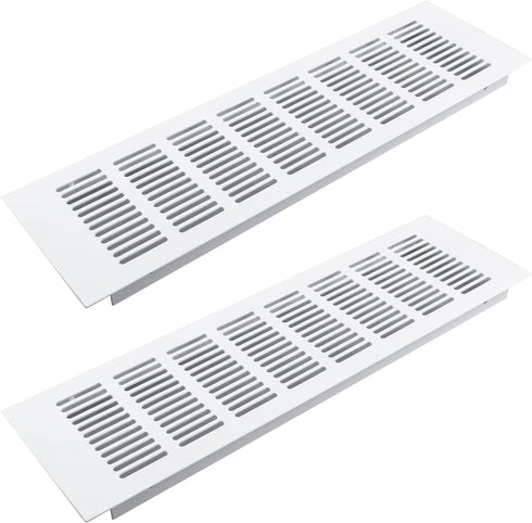 Geesatis 2 Pcs Rectangle Shape Mesh Air Vent 13.8 x 4 inch for Cabinet Shoe Cabinet Hardware Accessories with Mounting