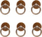 Headsitg 6 Pcs Ring Drawer pulls,Retro Style Bronze Hangin Ring Cabinet Drawer Pull,Zinc