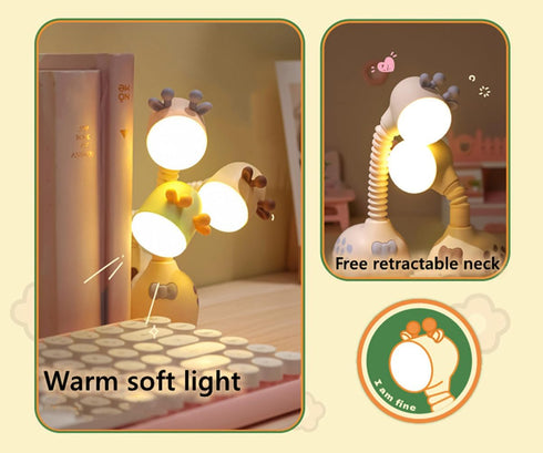 Cute Giraffe Night Light - USB Rechargeable Bedside Lamp for Kids