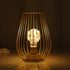 8'' Bulb TRIROCKS Metal Battery Operated Lamp Tall Cage Shape Cordless Table Lantern with Warm Fairy Lights