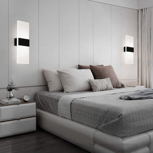 Mobestech LED Wall Light Modern Acrylic Wall Sconce Rectangle Wall Lamp for Bedroom Living Room Stairway Hotel Hallway