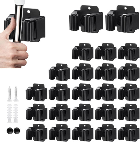 JAMEND CLXP 24PCS Broom and Mop Holder, Heavy Duty Garden Tool Organizer Rack Rake