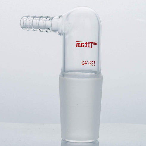 Glass 90 Degree Vacuum/Gas Adapter, Borosilicate Bent Inlet Adapter with 29/42 Inner Joint for Laboratory Supply