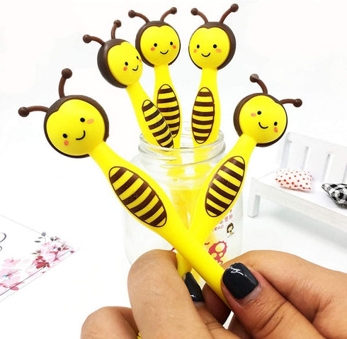 MIAO YUAN 40PCS Cute Bees Gel Pens - Bumble Bee Party Favors for Child, Women, Coworkers, Black Ink