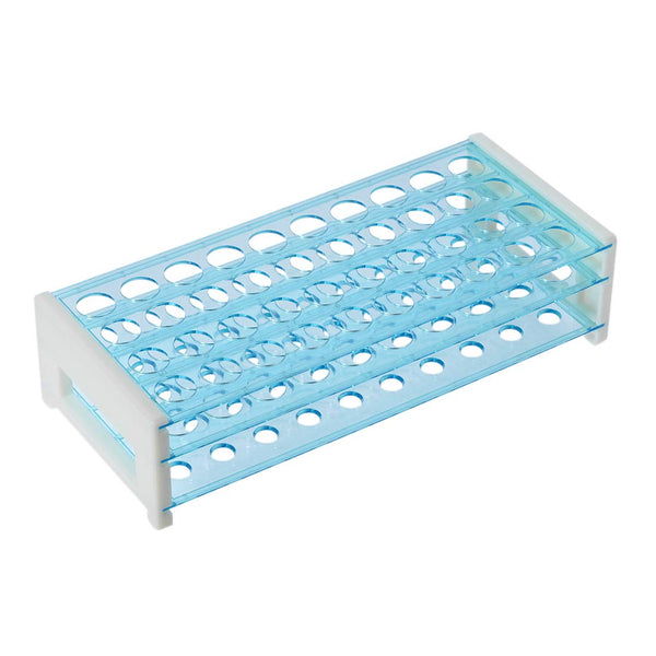 uxcell Detachable Polypropylene Test Tube Holder Rack with 40 Holes for 15-18mm Tubes (Light Blue)