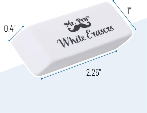 Mr. Pen 72 Pack White Pencil Erasers, Large Block Erasers for School, Rubber Erasers Bulk