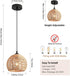 9.8inch Rattan Pendant Lights with Hand-Woven Shade Rattan Light Fixures BohoChandelier Ceiling,Wicker Pendant Lighting