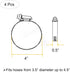 4Pcs 4.5" Adjustable 304 Stainless Steel Duct Clamps - For 4" Hose Clamp Pipe Clamp Air Ducting