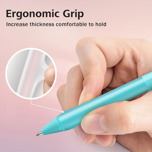 WRITECH Retractable Gel Ink Pens, Fine Point 0.7mm, Assorted Color Soft Grip, 8ct Extra Smooth Writing Set