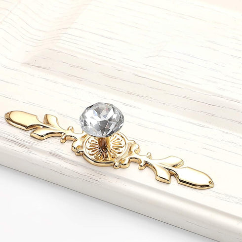 6-PCS Crystal Drawer Knobs, Modern Glass Cabinet Knobs, Diamond Drawer Handles with Screws for Home Kitchen Office
