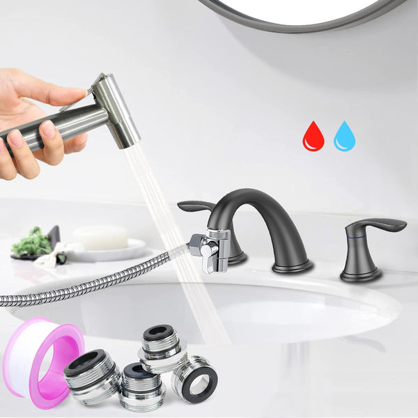 Premium Brushed Sink Faucet Handheld Bidet Sprayer for Toilet -Bidet Attachment Set