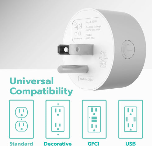 KMC Smart Plug Mini 4-Pack, Wi-Fi Outlets for Smart Home, Remote Control Lights and Devices, No Hub Required