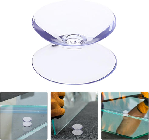 100pcs 10x20mm NUOBESTY Glass Table Top Spacers Dual-Sided Non-Slip Suction Cups Furniture Bumper Pads for Desk