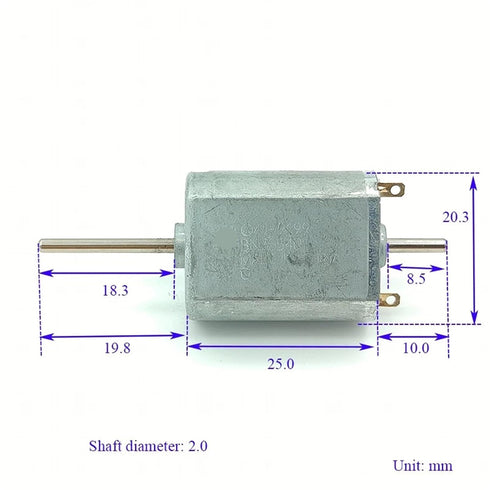 CFNXKTWBR 1pc FK-130SH 130 12V 18V 24V 19000RPM 20mm Micro Dual Shaft Motor High Speed Mini Electric Motor Toy Car Boat