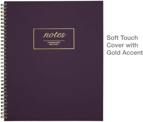 Cambridge Meeting Notebook, Journal - 8-3/8" x 11", Legal Ruled, 80 Sheets, WorkStyle, Purple (49567)