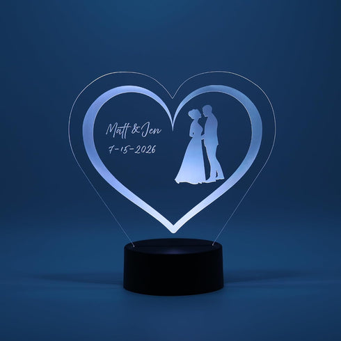 Customizable Color Change LED Sign with Premium USA Made Acrylic Personalized Wedding