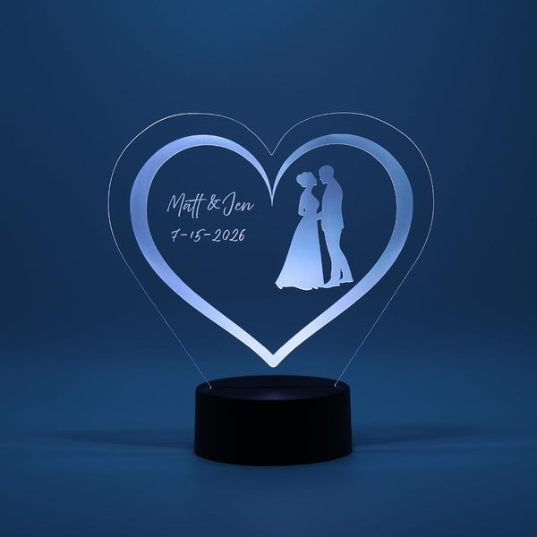 Customizable Color Change LED Sign with Premium USA Made Acrylic Personalized Wedding