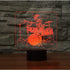 3D 16 Night Light for Kids Drum Kit Led Lamp with Remote Control Color Changing Xmas Birthday Gift for Child