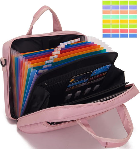 BARDOLPH Accordion File Organizer with Handle, 12 Pocket Expanding File Folder with Zipper, Heavy Duty Organizer