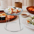 9.05X9.05X7.08 Inch Hemoton Seafood Display Rack Double Tier Stainless Steel Buffet Tower Stand for Oysters Shrimp Crab