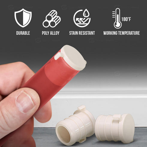 Supply Giant QQQM0012-5 Plastic PEX Poly Alloy Plug End Cap Barb Pipe Fitting, 1/2'' White (5 Pack)