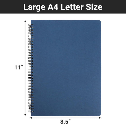EUSOAR Spiral Notebook, 3 Packs A4 8.5"x11" Notebooks College Ruled, 120Pages/ 60Sheets Lined Composition Notebook,Thick Paper Notebook Journals Student Office Traveling Diary-Black,Royal Blue,Coffee by EUSOAR