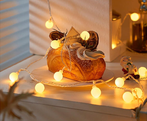 WFGGEH 10ft 20 WLD0002 Globe String Lights, LED USB Powered Globe Fairy String Lights Warm White for Birthday Party