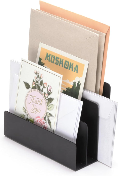 Mail Organizer, Letter Holder - Black Metal