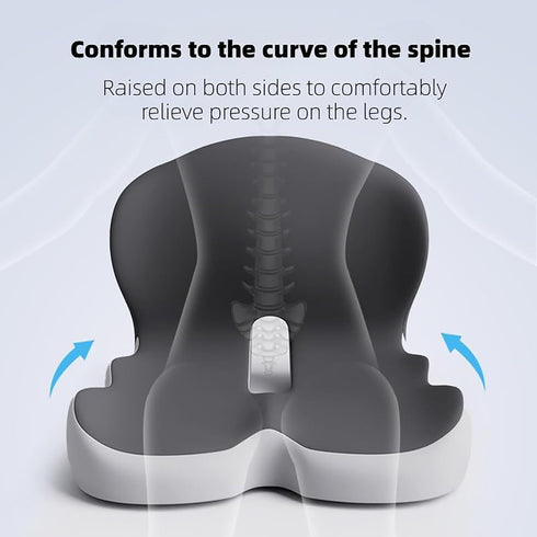 Celinva Tailbone, (1, Orthopedic Cushion for Office Chair and Car, Memory Foam Seat Cushion with Lumbar Support Pillow