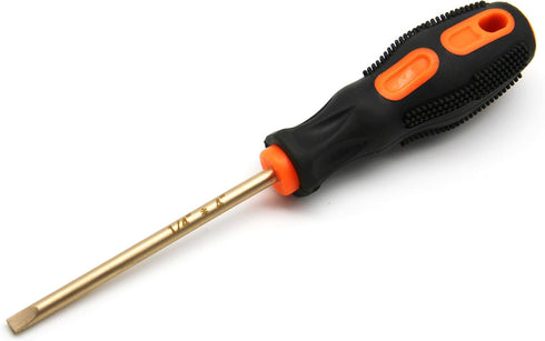 Non Sparking 1/4 Inch Flat Screwdriver, 4 Inch Working Length, Beryllium Bronze Copper