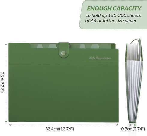 SKYDUE Expanding File Folders with 8 Pockets, Accordion File Organizer with Labels, Portable Letter Size for Home &
