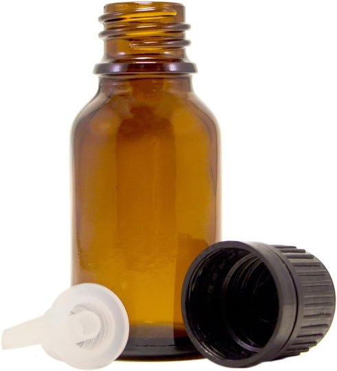 GreenHealth 15 ml Amber Glass Bottle with Euro Dropper, 6 Pack