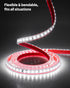 24in 110V 120LED/M Counter Under Cabinet Lighting Strip Plug in with Switch Self-Adhsive Waterproof AC Led Strips Light