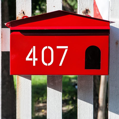 5 inch Number Stencils, 20PCS 0-9 Address Curb Stencil Kit, Reusable Plastic Interlocking Stencils with Masking Tape