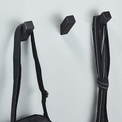 YJ YANJUN Black Towel Hook Set of 2, 304 Stainless Steel Robe Hook for Bathroom, Wall Mounted Coat Hook