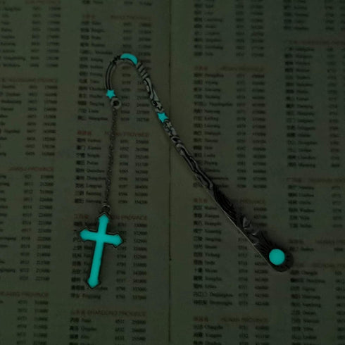 Gzrlyf Cross Bookmark, Glow in The Dark Book Markers for Book Lovers, Christian Gifts (Luminous Bookmark)