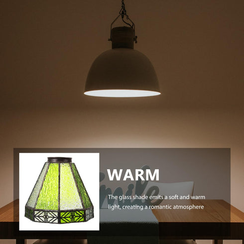 Angoily Vintage Green Glass Lampshade for Pendant Light - Mediterranean Style Replacement Shade for Restaurant Bar Home