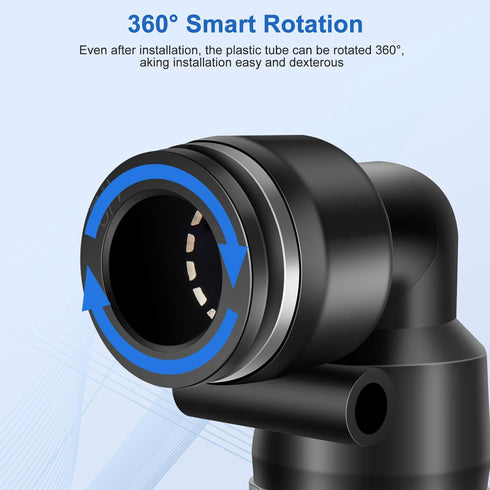 12 Pcs Push to Connect Fittings - 1/2 Inch Tube OD x 1/4 Inch NPT Thread Pneumatic Male Straight and Elbow Air Line