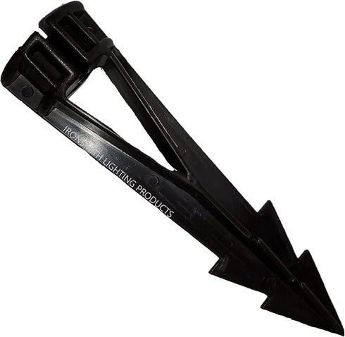 Ironsmith Lighting Products In-Ground 8-Inch Support Stakes - Low Profile Spike Mount for 12V Light Fixture with 1/2" NPT Thread, Universal Use, Flat Top with Wireway - Bronze or Black by Classic Light Bulb
